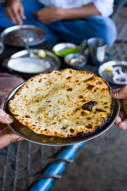 印度Tandoori Parantha的特写